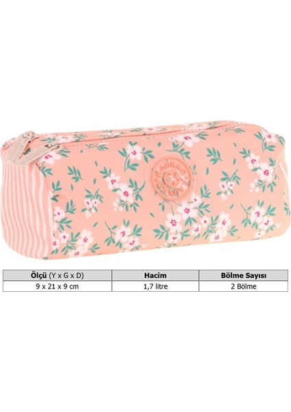 Iki Bölmeli Kız Çocuk Okul Kalem Çantası - Somon - K2706 modelleri