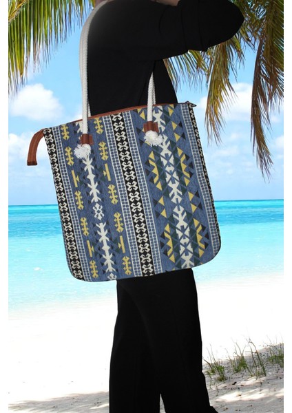 Otantik Desen Kadın Omuz ve Plaj Çantası Tirilye Model Tirilyeçantam1 indirimleri