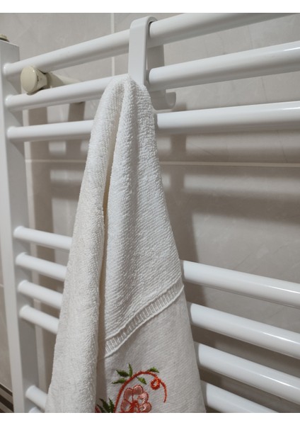 Beyaz Havlupan Kancası 1 Adet, Radyatör Askısı, Boru Tipi Radyatör Kancası, Özel Renk Havluluk Kancası, Bornoz Askısı - Model No : 101