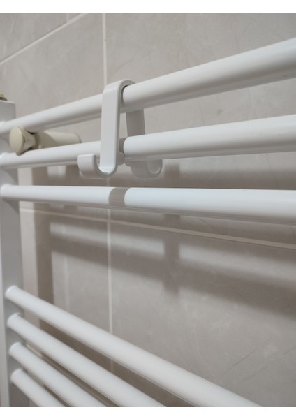 Beyaz Havlupan Kancası 1 Adet, Radyatör Askısı, Boru Tipi Radyatör Kancası, Özel Renk Havluluk Kancası, Bornoz Askısı - Model No : 101