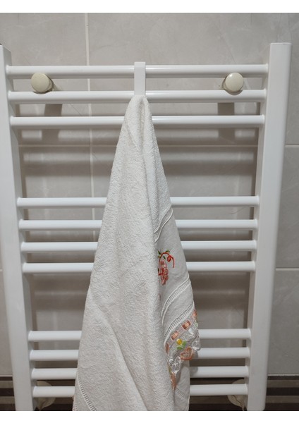 Beyaz Havlupan Kancası 1 Adet, Radyatör Askısı, Boru Tipi Radyatör Kancası, Özel Renk Havluluk Kancası, Bornoz Askısı - Model No : 101
