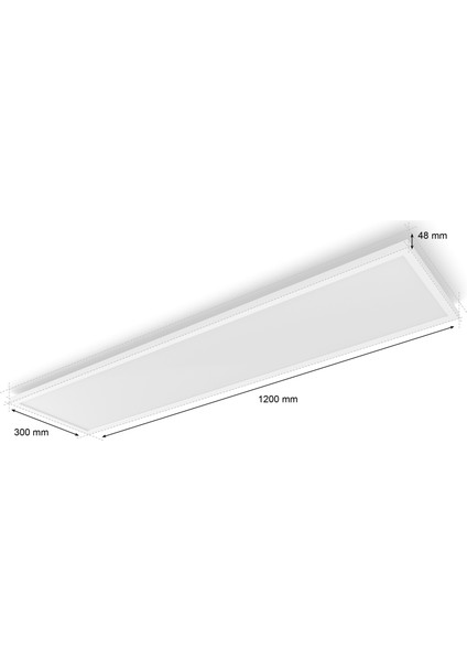 Hue Surimu Beyaz Sıva Üstü Rgb Akıllı LED Dikdörtgen Panel Tavan Armatürü 120X30CM 4150 Lumen