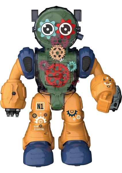 Işıklı ve Müzikli Şeffaf Renkli Robot