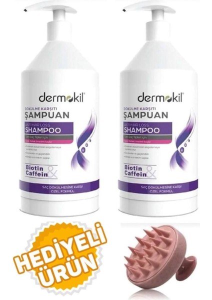Dermokil Şampuan 1000 ml 2 Adet+Saç Masaj Tarağı