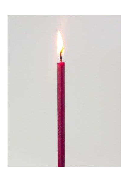 Balmumu Mum Dilek Mumu Doğal Petek Ince Uzun Parti Nişan Düğün Ritüel Doğum Günü Mum 15 Adet Beeswax Candle (Bordo) fiyatları