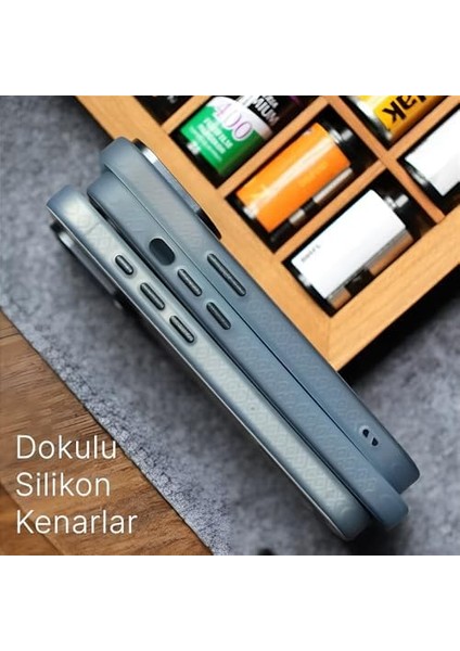 iPhone 15 Pro Max Için Cybermag Serisi Teknolojik Görünüm Ultra Güçlü Mıknatıslı ve Metal Lens Çerçeveli Silikon Kılıf Kapak (Koyu, 15 Pro Max)