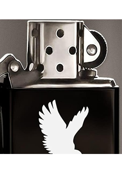 Gift Kartal Tasarımlı Siyah Benzinli Metal Çakmak modelleri