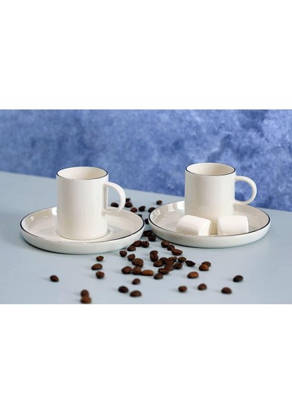 Chopin Platin Kahve Takımı 4 Parça