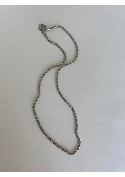 Çelik Halat Model Zincir Silver Kolye