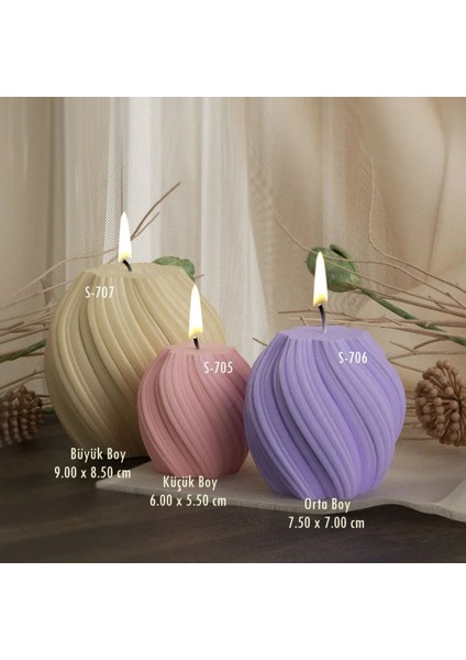 Örgü Mum Silikon Kalıp (3'lü Set) (S-708)
