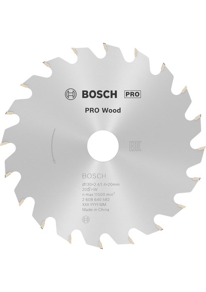 Professional Accessories Daire Testere Bıçağı, Gri, 130X20/16X2,4 Mm, 20, 1 Adet