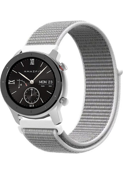 Amazfit Gtr 42MM Akıllı Saat Uyumlu Spor Kumaş Desenli Cırt Cırtlı Kordon Kayış
