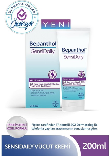 Asfstore Bepanthol Sensidaily Vücut Kremi 200 ml