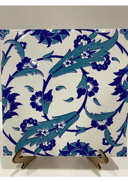 20x20 Cm Ac 32 Selçuklu Mavi Beyaz Kütahya Çini Karo modelleri