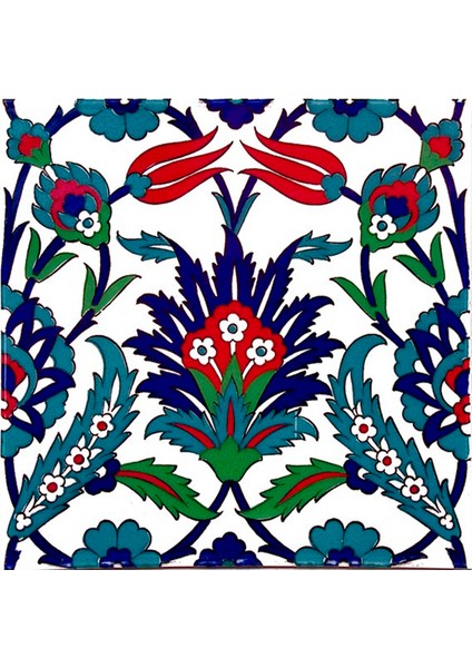 20x20 Cm Ac 19 Laleli Desen Osmanlı Çini Seramik Karo