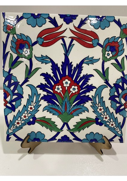 20x20 Cm Ac 19 Laleli Desen Osmanlı Çini Seramik Karo