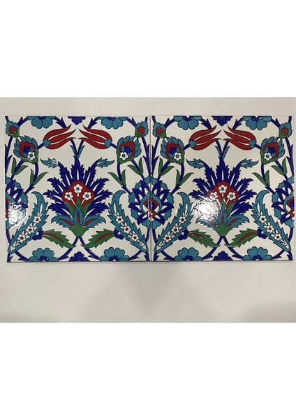 20x20 Cm Ac 19 Laleli Desen Osmanlı Çini Seramik Karo