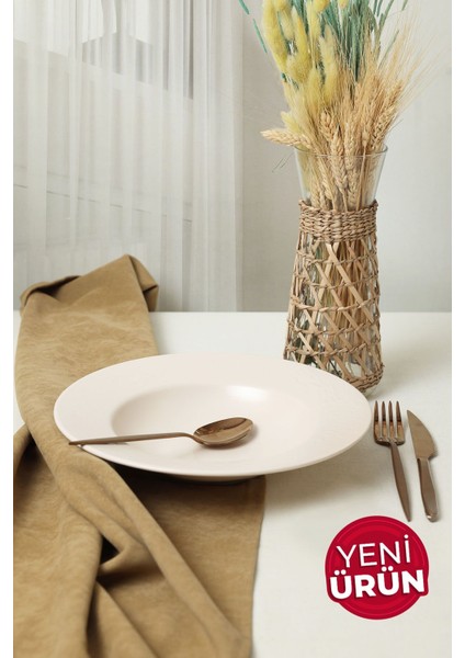 Mat Krem Iyonya Makarna Tabağı 28 cm 950