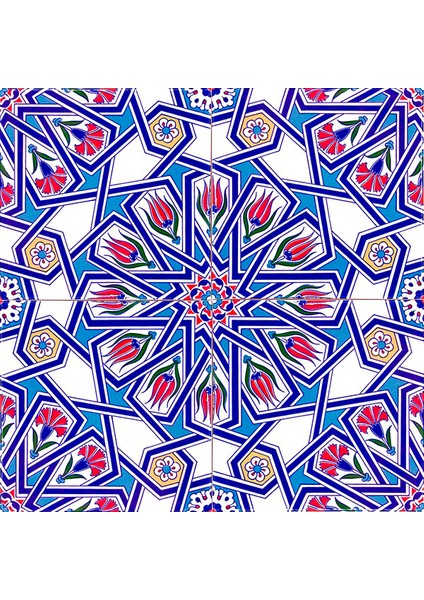 20x20 Cm Ac 17 Geometrik Desenli Çini Seramik Karo