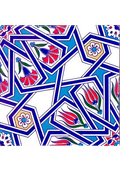20x20 Cm Ac 17 Geometrik Desenli Çini Seramik Karo