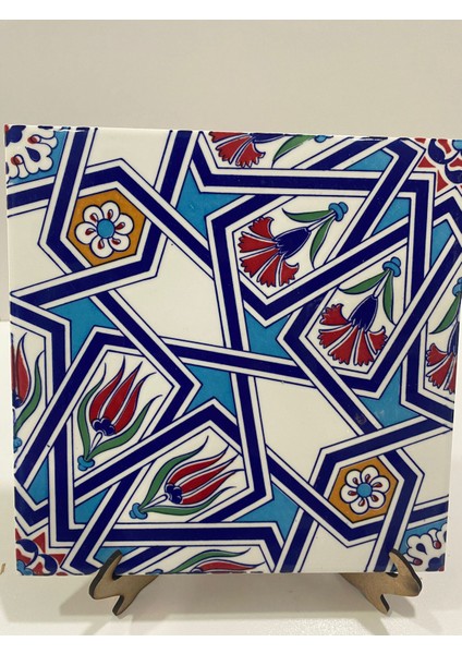 20x20 Cm Ac 17 Geometrik Desenli Çini Seramik Karo