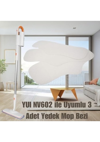 NV602 Çok Fonksiyonlu Buharlı Temizlik Makinesi ile Uyumlu Yer Bezi 3'lü
