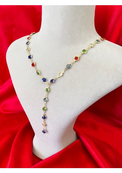 Çok Renkli Top Zincir Çelik Kolye modelleri