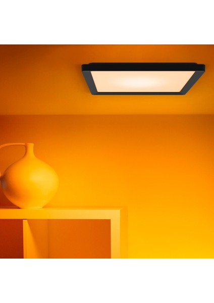 Siyah Akıllı Sıva Üstü Rgb Kare Panel Tavan Armatürü 12W
