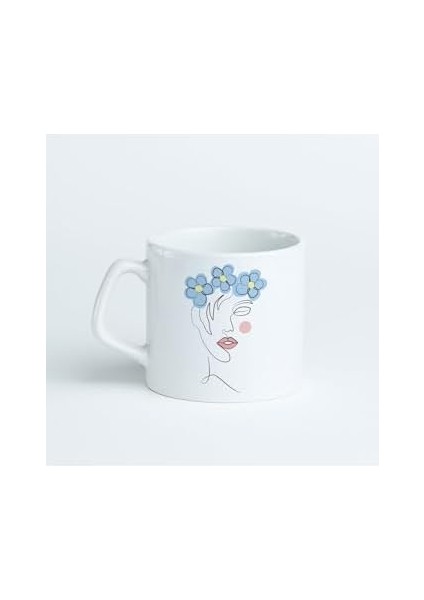 Line Art Çiçekli Kadın Tasarımlı Porselen Kahve Kupası Porselen Kupa Bardak fiyatları