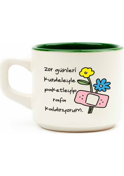 Zor Günleri Kurdeleyle Paketleyip Rafa Kaldırıyorum. Beyaz Venüs Kupa - Hediyelik Kupa Fincan Mug