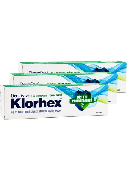 Dentasave Klorhex %0,2 Yoğun Bakım ve Diş Eti Problemleri Için Diş Macunu 75 ml 3 Adet
