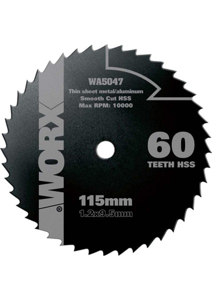 WA5047 115X9,5MM Alüminyum, Pvc, Sac Kesme, Daire Testere Bıçağı