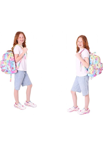 Kids Üçlü Ilkokul 1.2.3.4. Sınıf Okul Çanta Seti - Mavi Sarı - Kız Çocuk - Silikon Aksesuarlı fırsatları