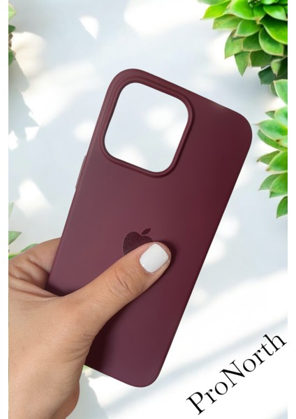 Iphone 15 Pro Uyumlu Kılıf Logolu Lansman Soft Yumuşak Içi Kadife Silikon Kapak