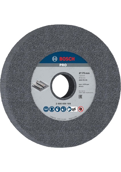 2608600109 Aksesuarı Zımpara Diski Için Bileme Makinesi 175 Mm, 32 Mm, 36