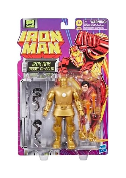 Efsaneler Serisi Iron Man (Model 01 - Altın), Iron Man Comics Koleksiyon 15,5 cm Aksiyon Figürü, Retro-Inspired Blister Kart