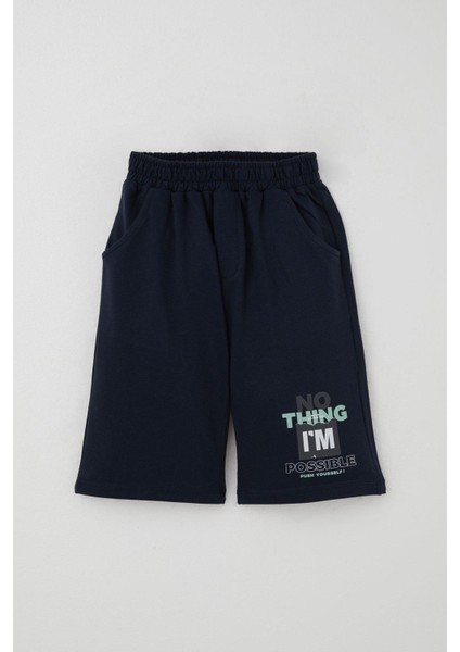 Erkek Çocuk Şortlu Takım Püskürtme Boya Desenli Yazı Baskılı 5-10 Yaş, Mint Yeşili modelleri