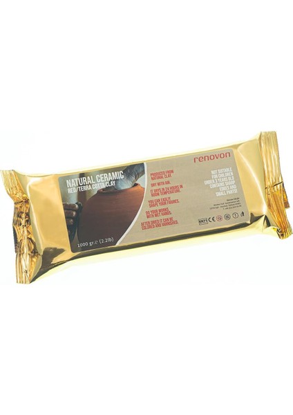 Seramik Kil Hamuru,kırmızı/terracotta 1000 Gr(1 Kg) Fırınlamaya Gerek Olmayan Güzel Sanatlar Figür Heykel Modelleme Oyun ve Montessori Sınıfları Için Toksik Olmayan Doğal Kil