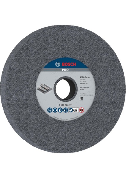 2608600111 Aksesuarı Zımpara Diski Için Bileme Makinesi 200 Mm, 32 Mm, 36