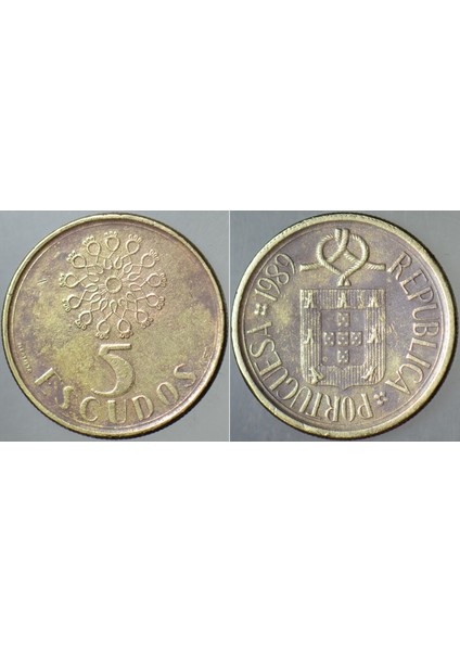 Portekiz 5 Eskudo 1989.