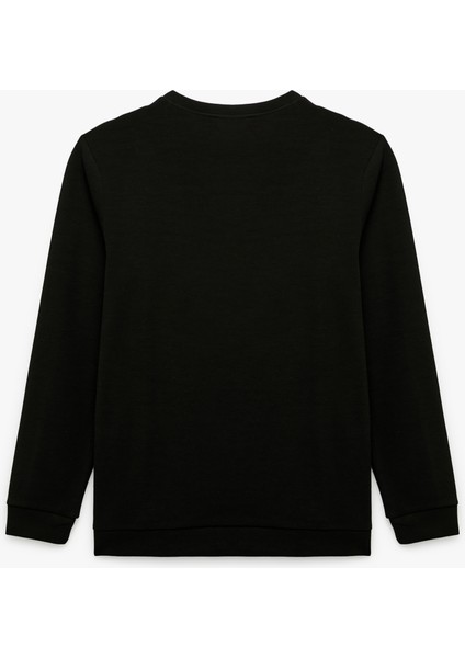 Pamuklu Uzun Kollu Basic Bisiklet Yaka Sweatshirt fiyatları