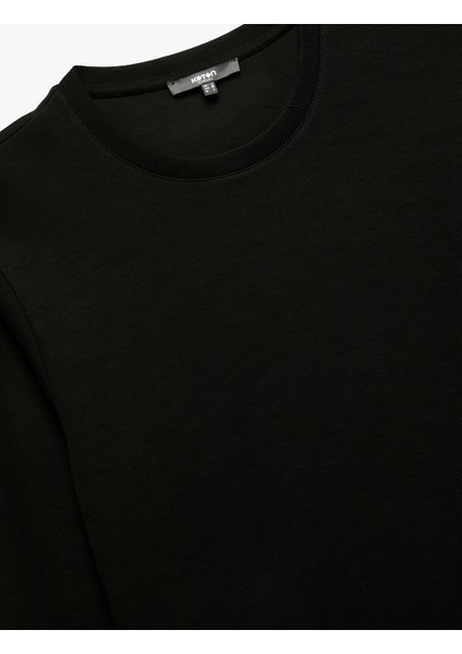 Pamuklu Uzun Kollu Basic Bisiklet Yaka Sweatshirt modelleri