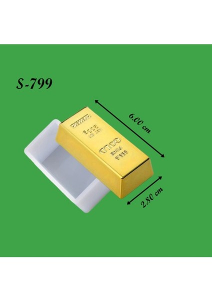Silikon Kalıp Külçe Altın Görünümlü Tuğla (S799)
