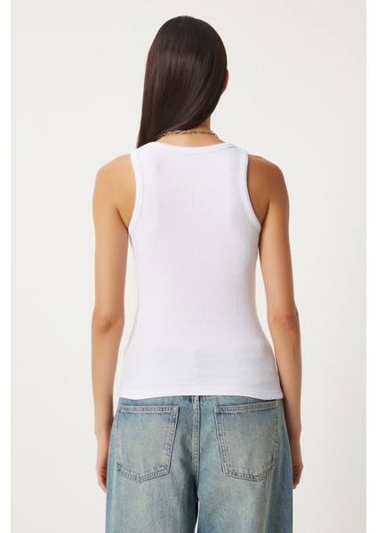 Fitilli Kalın Askılı Örme Atlet LHJ0001 BEYAZ fırsatları