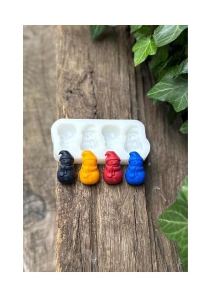 Concept 3D Kardan Adam Mini Dörtlü Mum Kalıbı (Silikon) modelleri