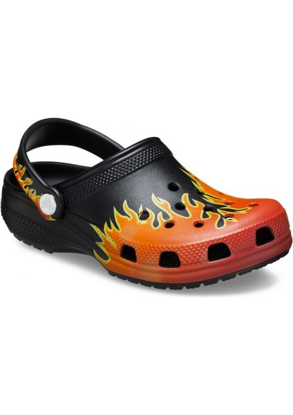 211214 Classic Flames Clog T Siyah-Kırmızı Çocuk Terlik