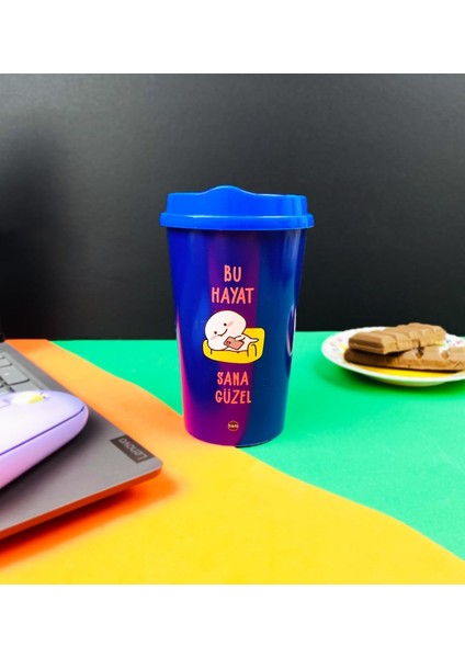 Bu Hayat Sana Güzel Tasarımlı Plastik Kahve Bardağı