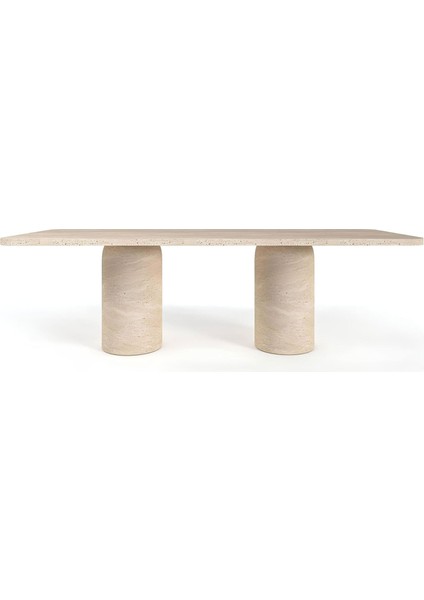 Lucii Traverten Yemek Masası - Standart (90CMX190CMX75CM)