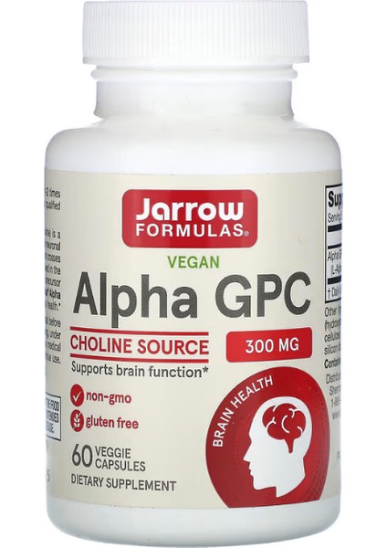 Jarrow Formulas Alpha Gpc 300 Mg 60 Veggie Caps usa Menşei