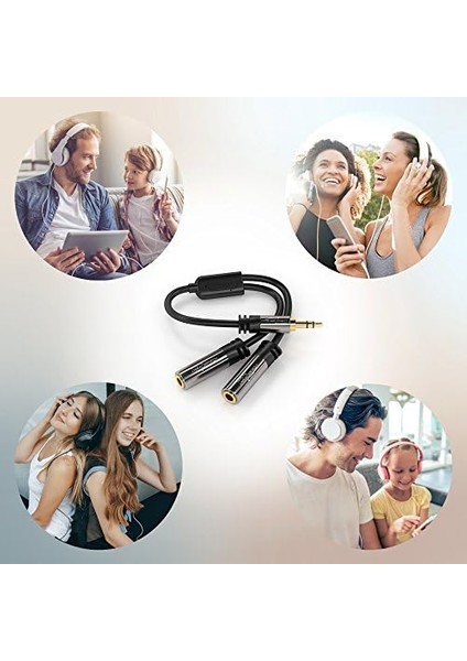 - 3,5mm Y Adaptörü ve Jak Ayırıcı ve Aux Dağıtıcı (1 × 3,5mm Fiş - 2 × 3,5mm Soket, Iki Kulaklığı Bir Akıllı Telefona/tablete/dizüstü Bilgisayara Bağlayın, Stereo, 10 Cm, Siyah) fiyatları